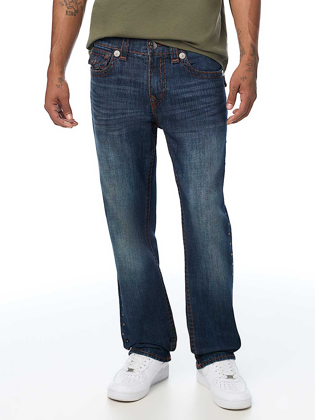 RICKY STUDDED SUPER T FLAP STRAIGHT JEAN 34" 