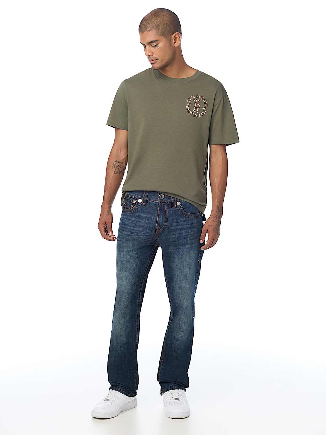 RICKY STUDDED SUPER T FLAP STRAIGHT JEAN 34" 