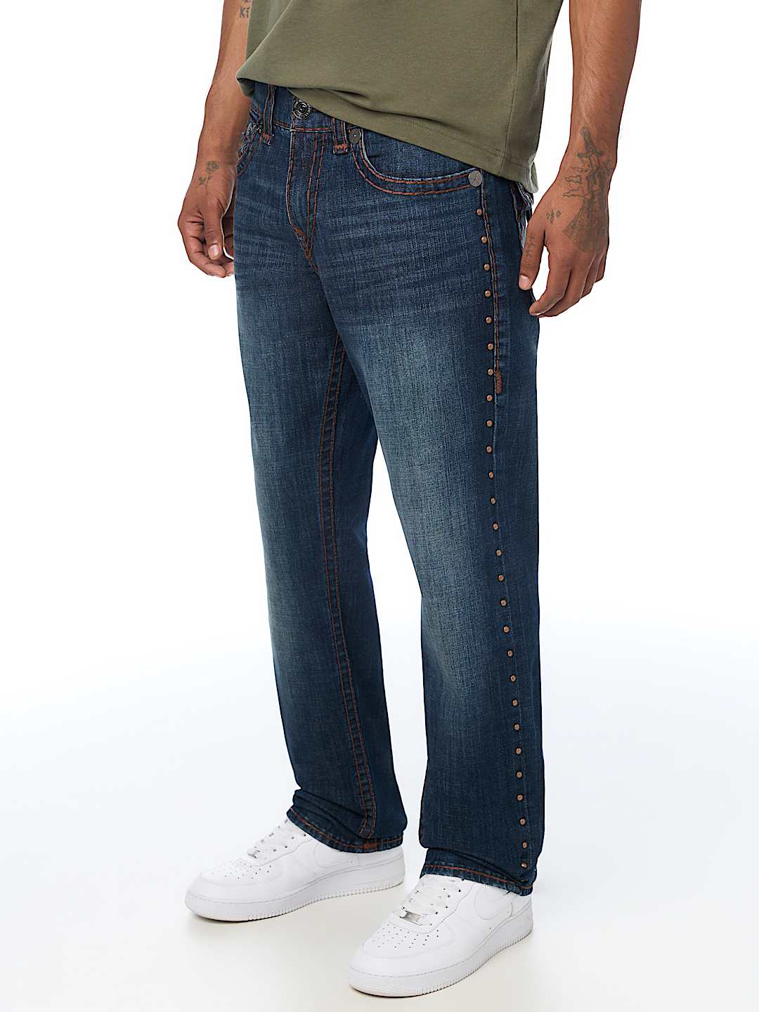 RICKY STUDDED SUPER T FLAP STRAIGHT JEAN 34" 