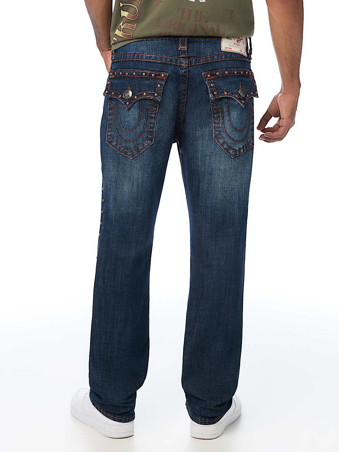 RICKY STUDDED SUPER T FLAP STRAIGHT JEAN 34" 