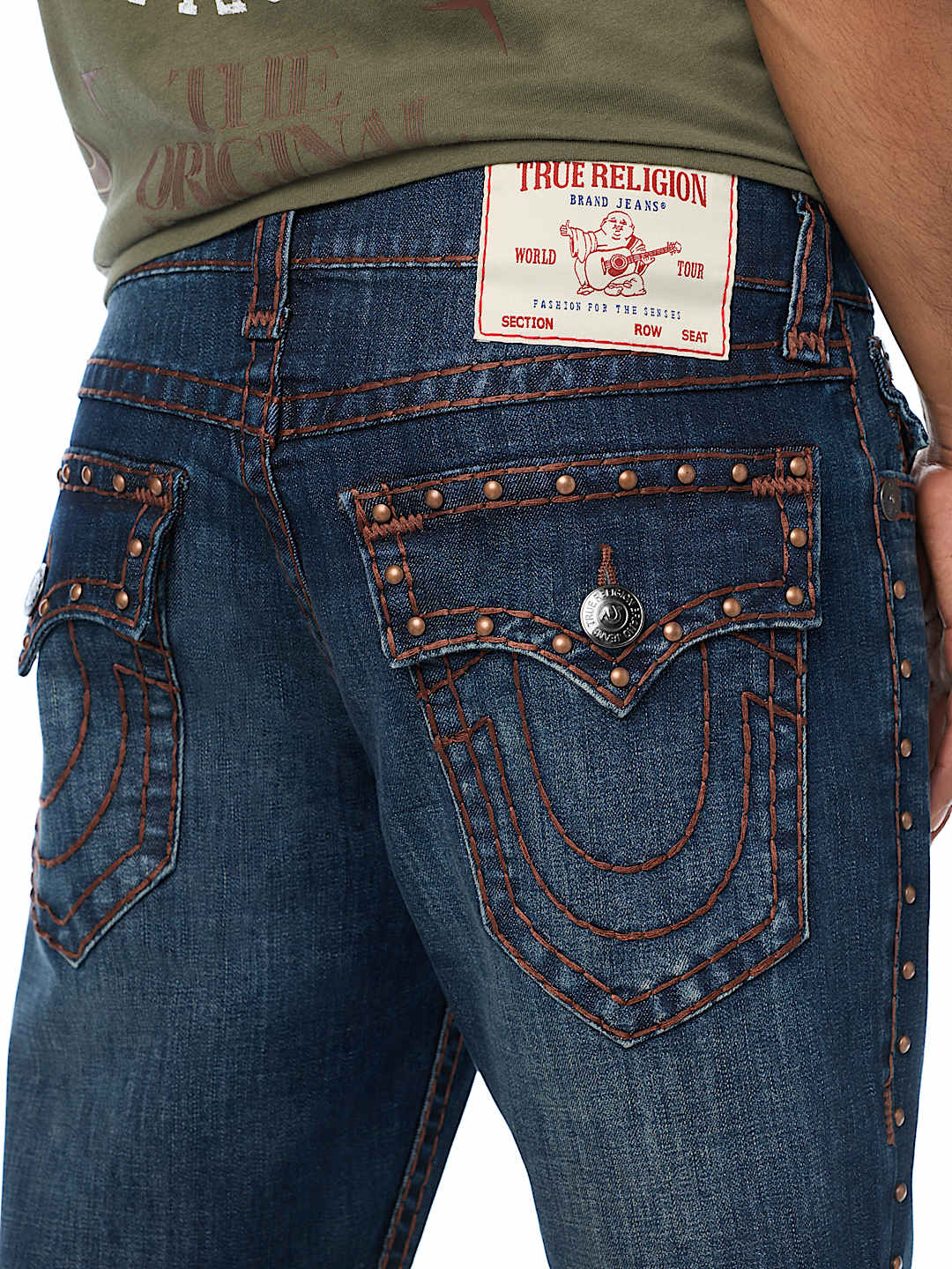 RICKY STUDDED SUPER T FLAP STRAIGHT JEAN 34" 
