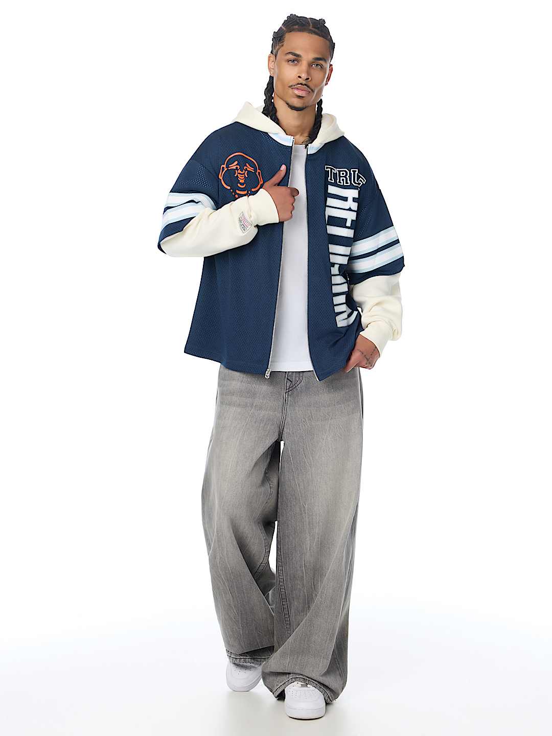 FOOTBALL JERSEY ZIP HOODIE