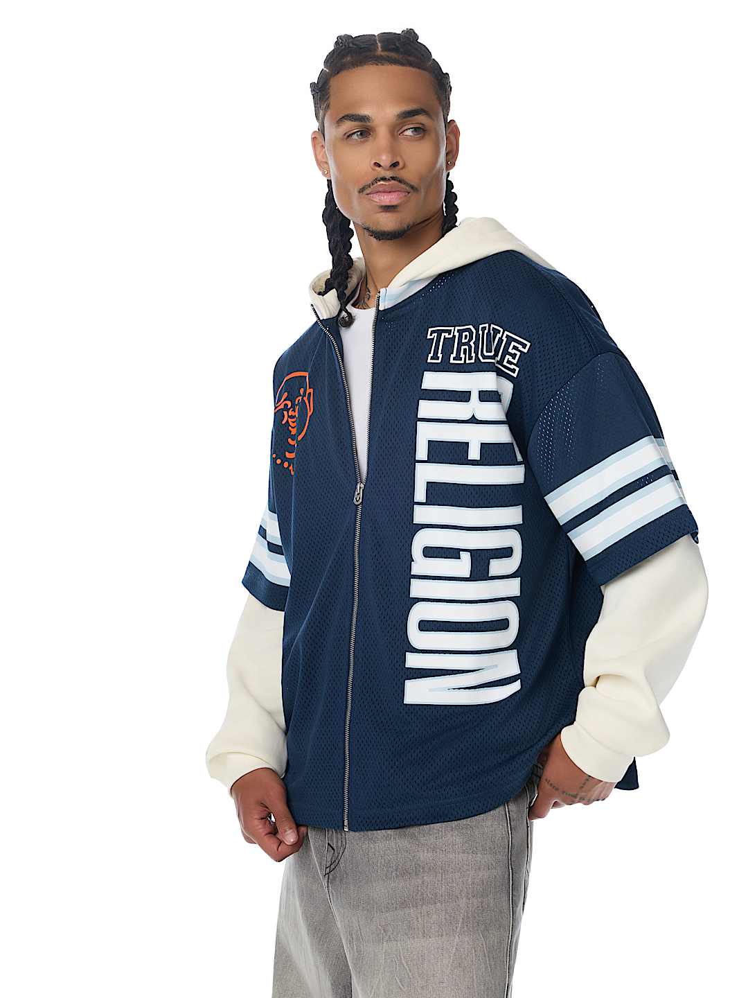 FOOTBALL JERSEY ZIP HOODIE