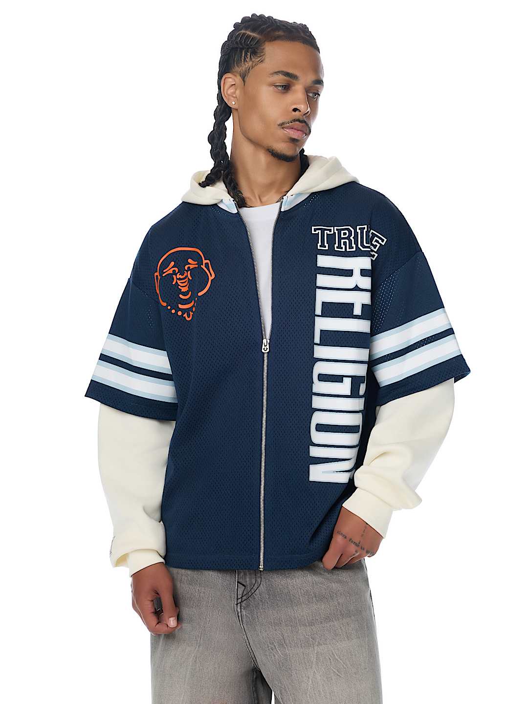 FOOTBALL JERSEY ZIP HOODIE