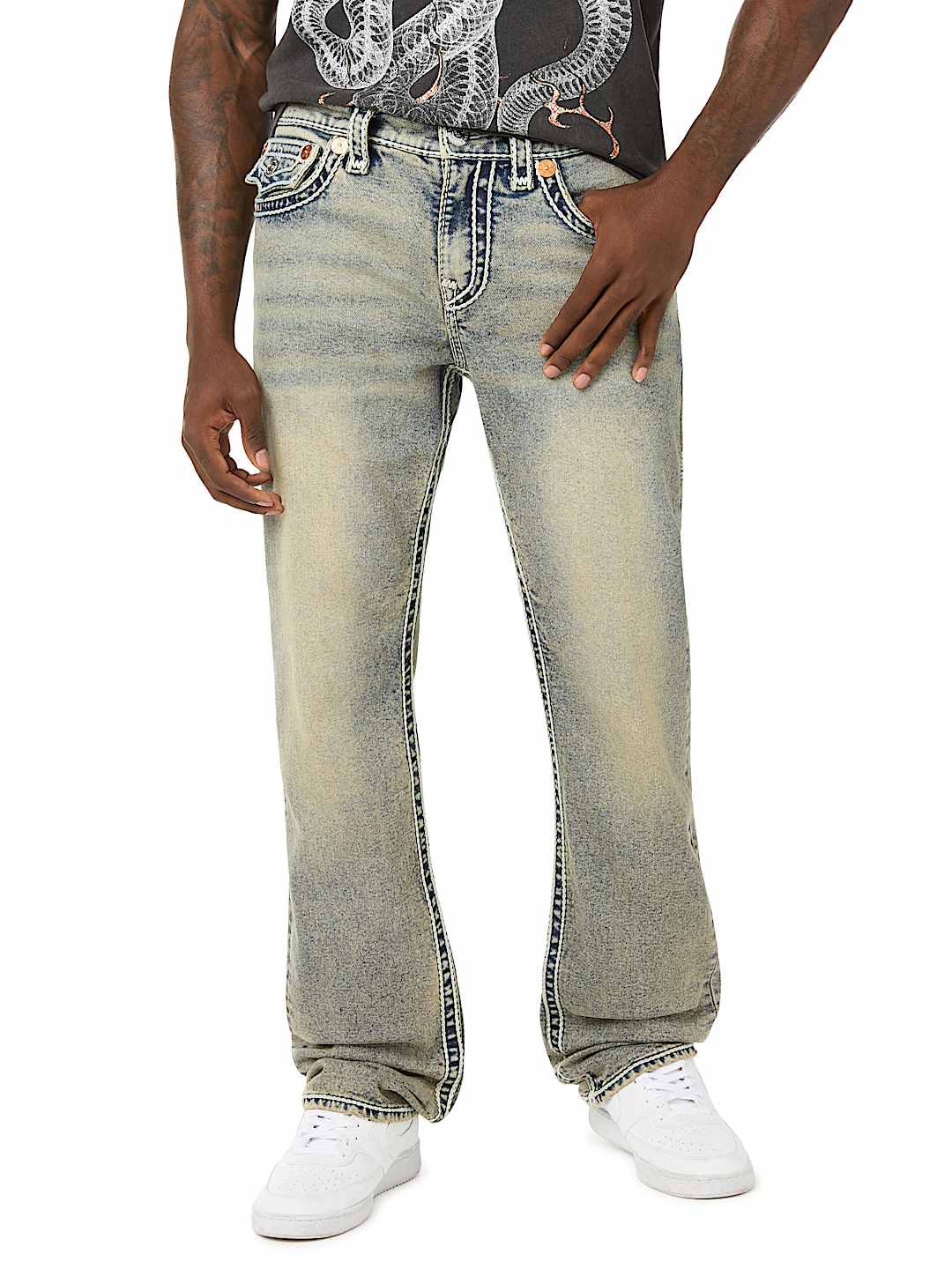 RICKY ROPE STITCH FLAP STRAIGHT JEAN 34"