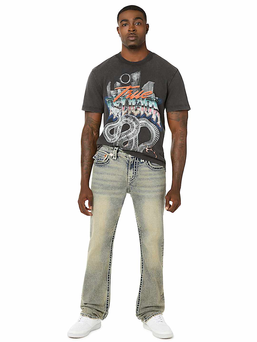 RICKY ROPE STITCH FLAP STRAIGHT JEAN 34"