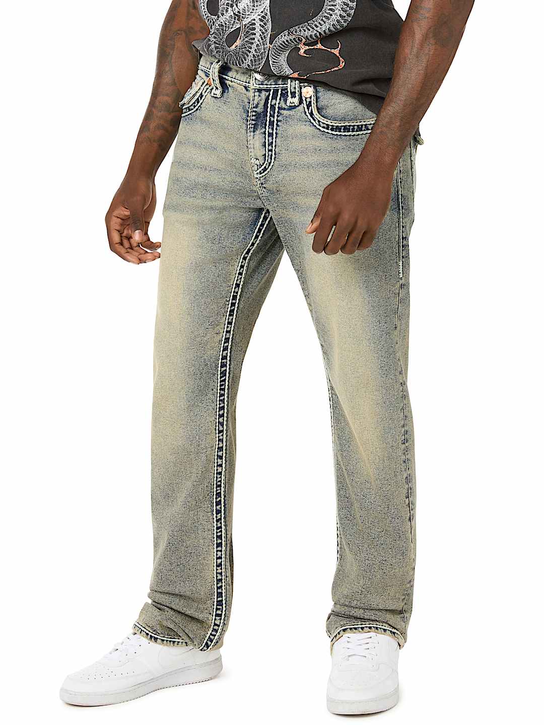 RICKY ROPE STITCH FLAP STRAIGHT JEAN 34"