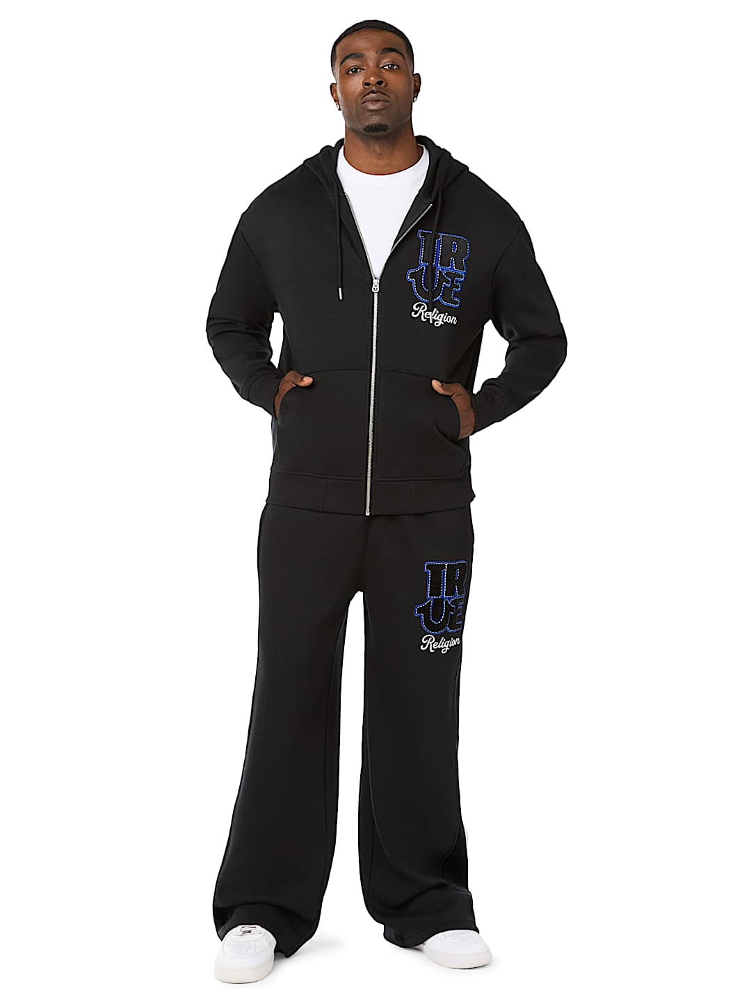 VELOUR LOGO ZIP HOODIE