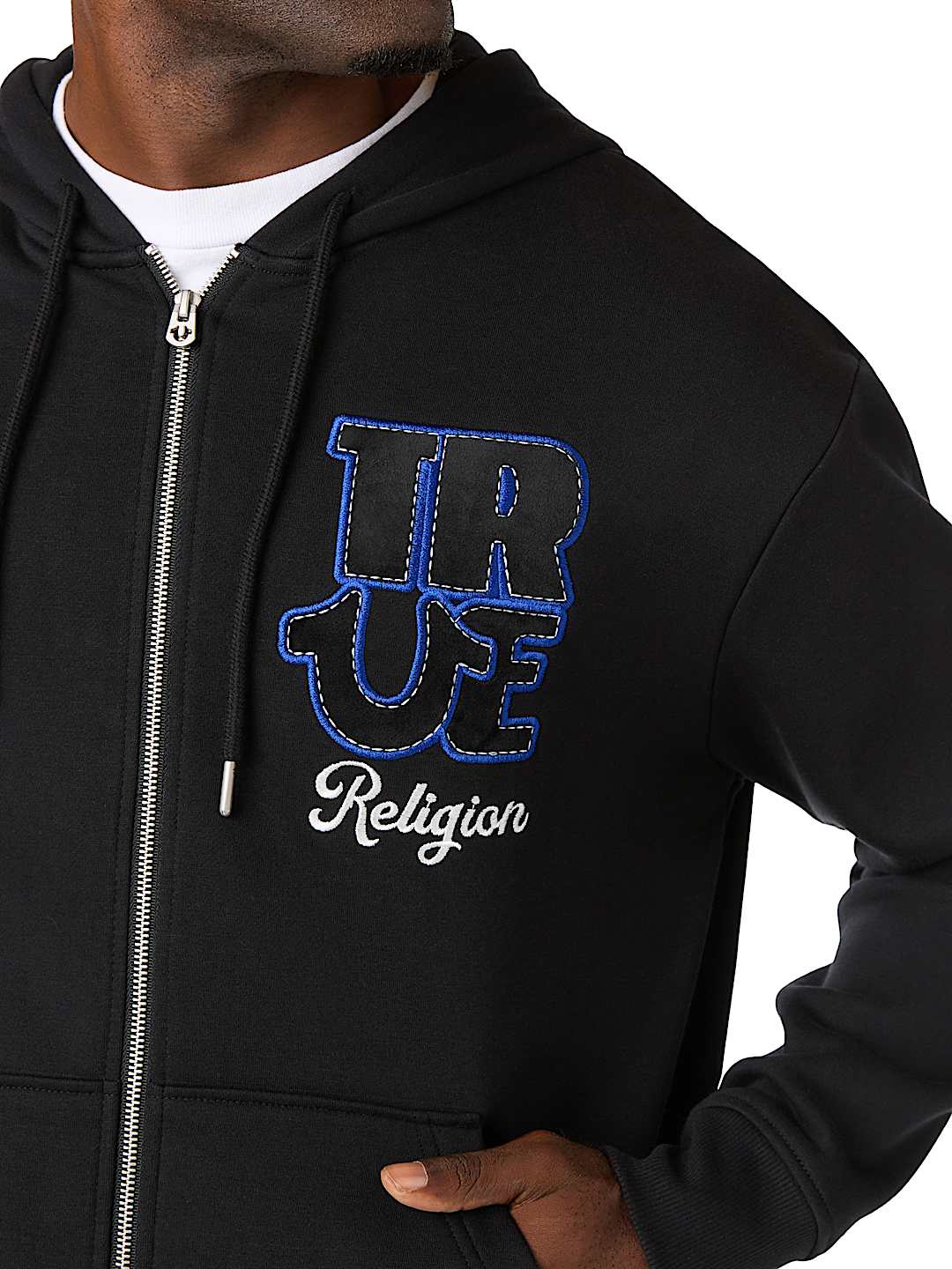 VELOUR LOGO ZIP HOODIE