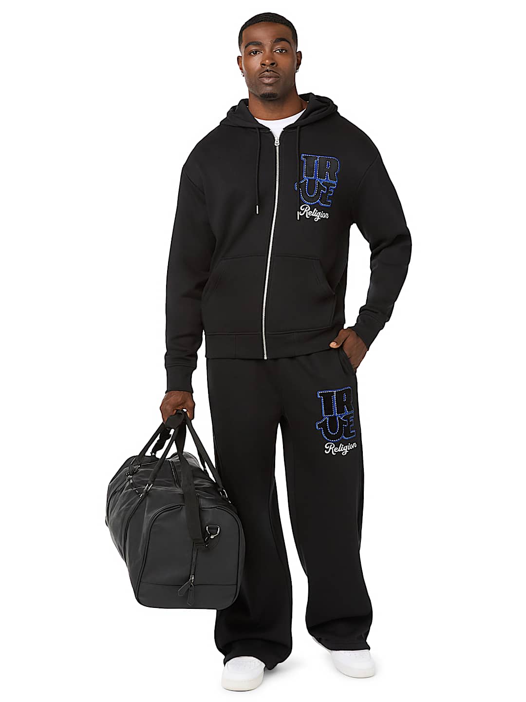 VELOUR LOGO ZIP HOODIE