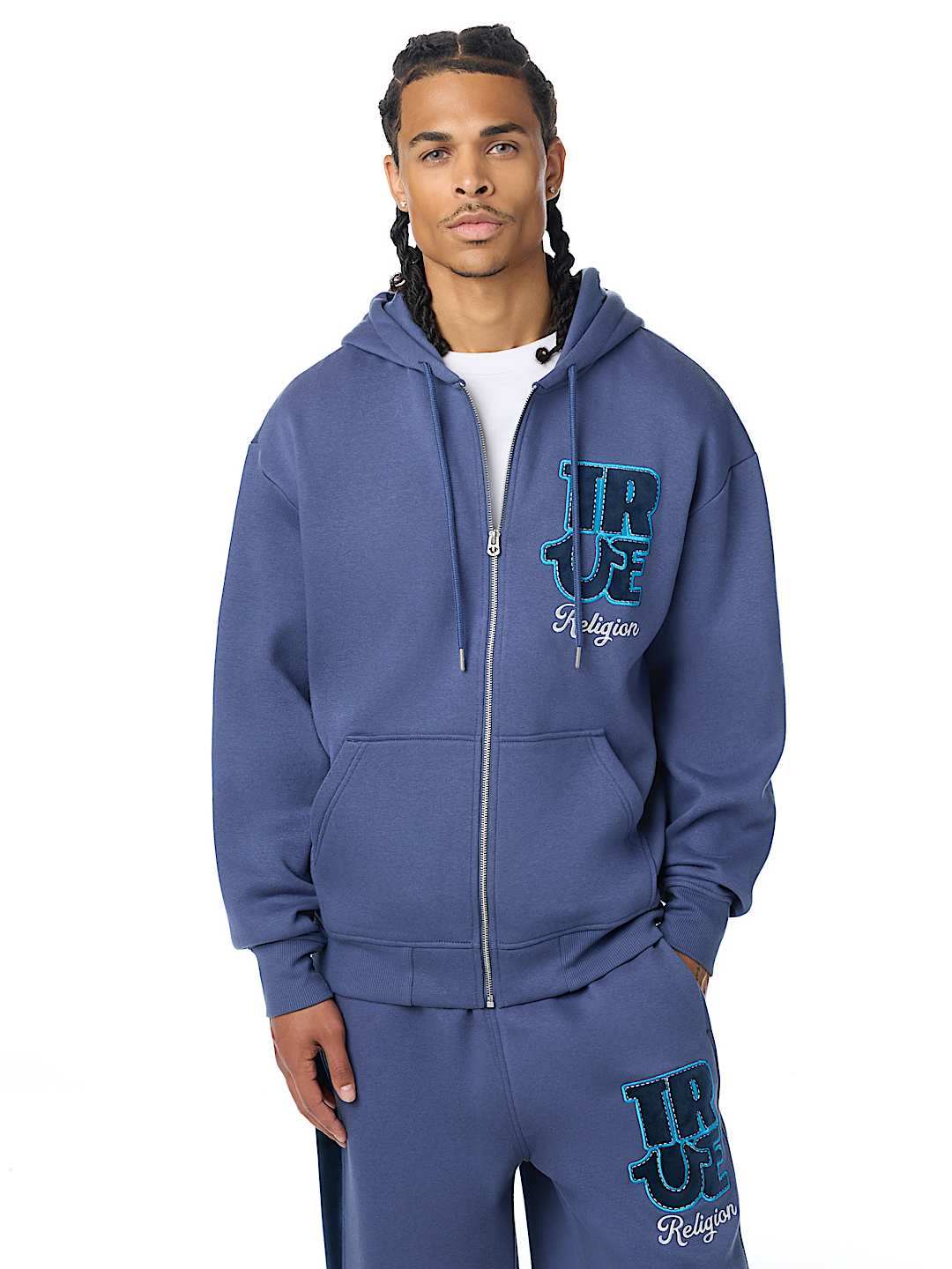 VELOUR LOGO ZIP HOODIE