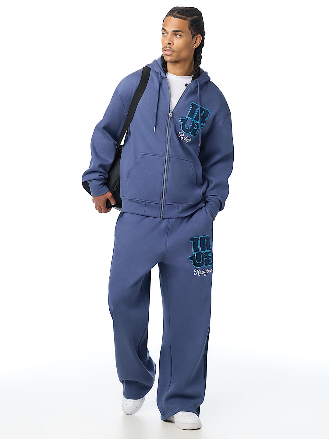 VELOUR LOGO ZIP HOODIE