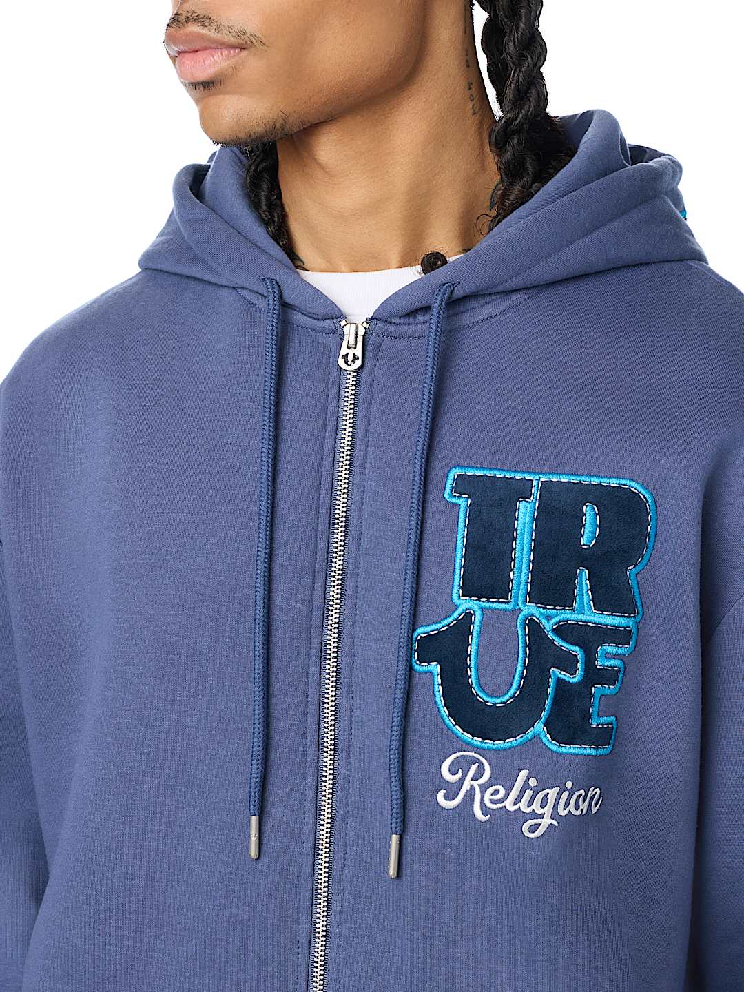 VELOUR LOGO ZIP HOODIE