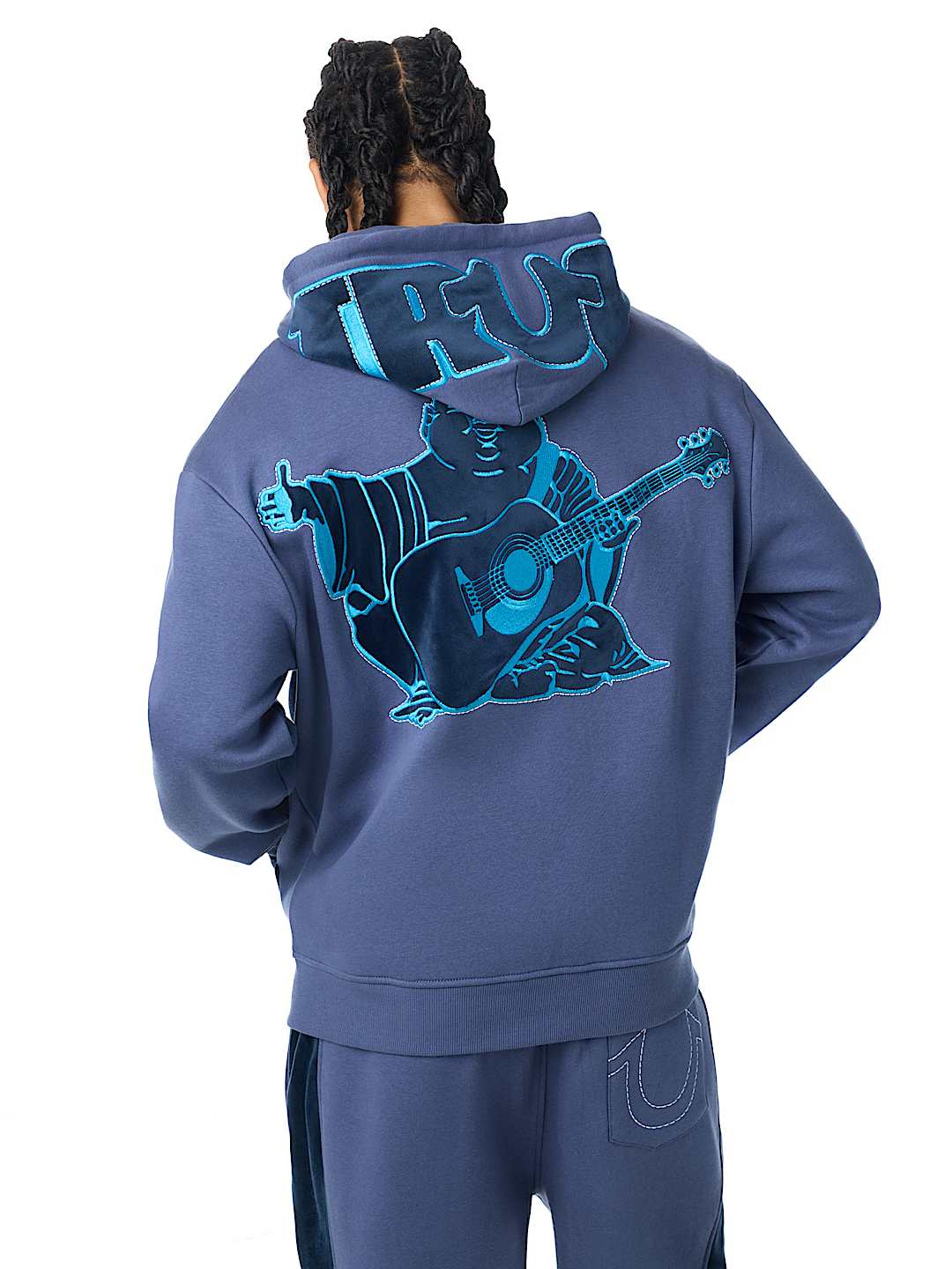 VELOUR LOGO ZIP HOODIE
