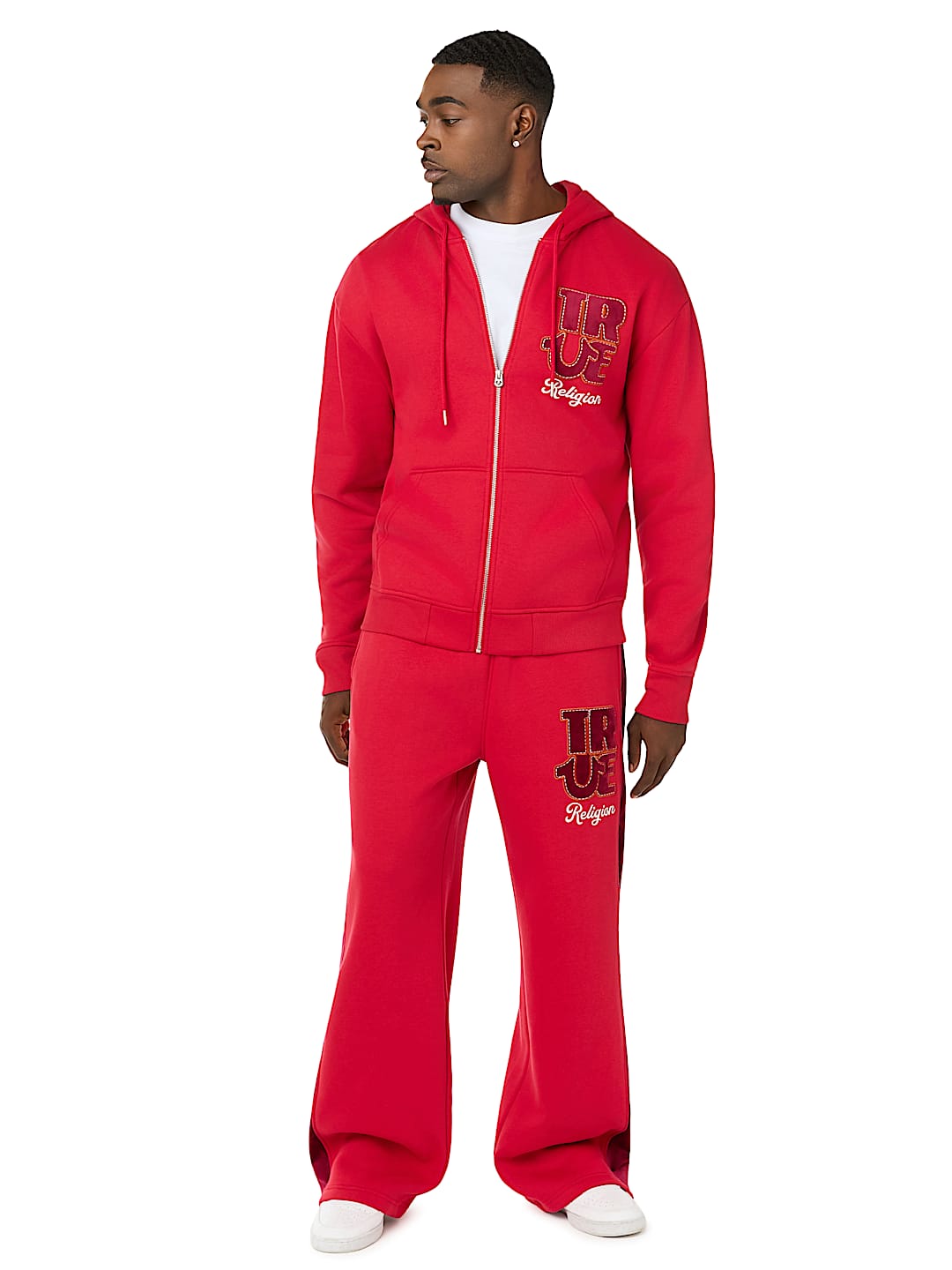 VELOUR LOGO ZIP HOODIE