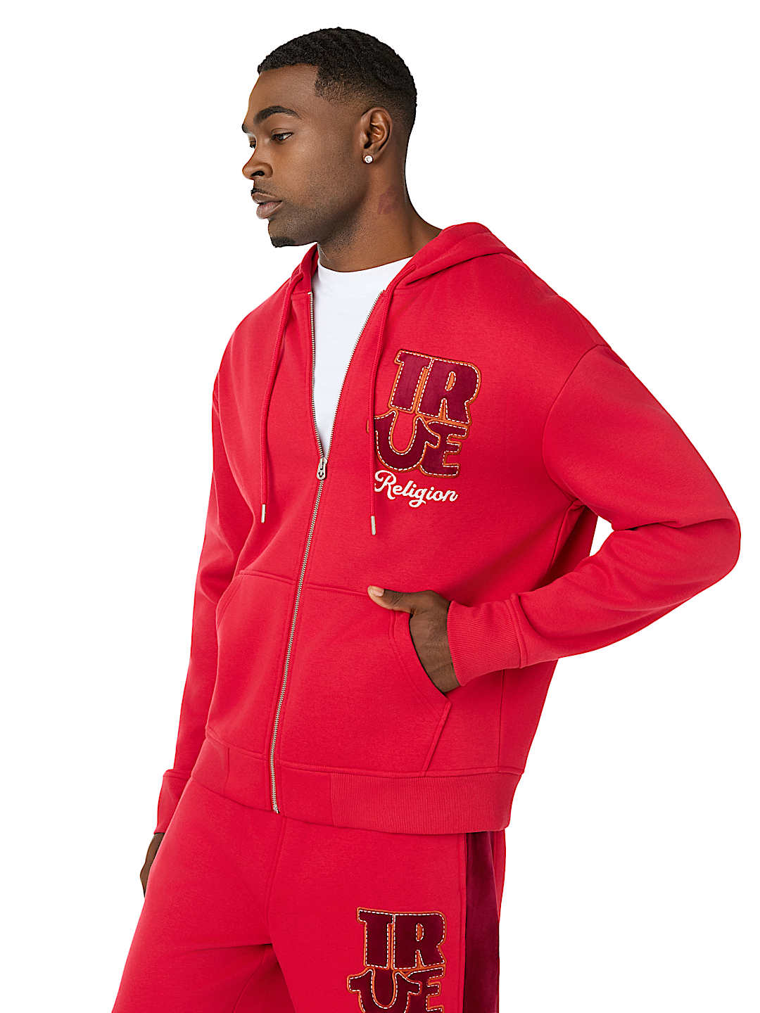 VELOUR LOGO ZIP HOODIE