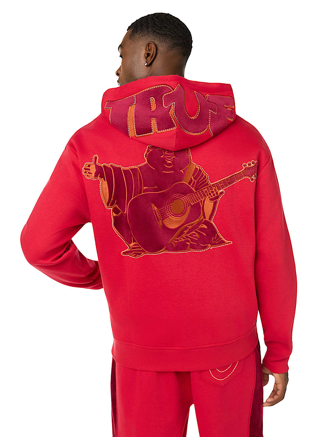 VELOUR LOGO ZIP HOODIE