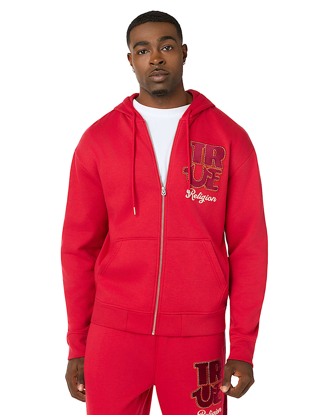 VELOUR LOGO ZIP HOODIE