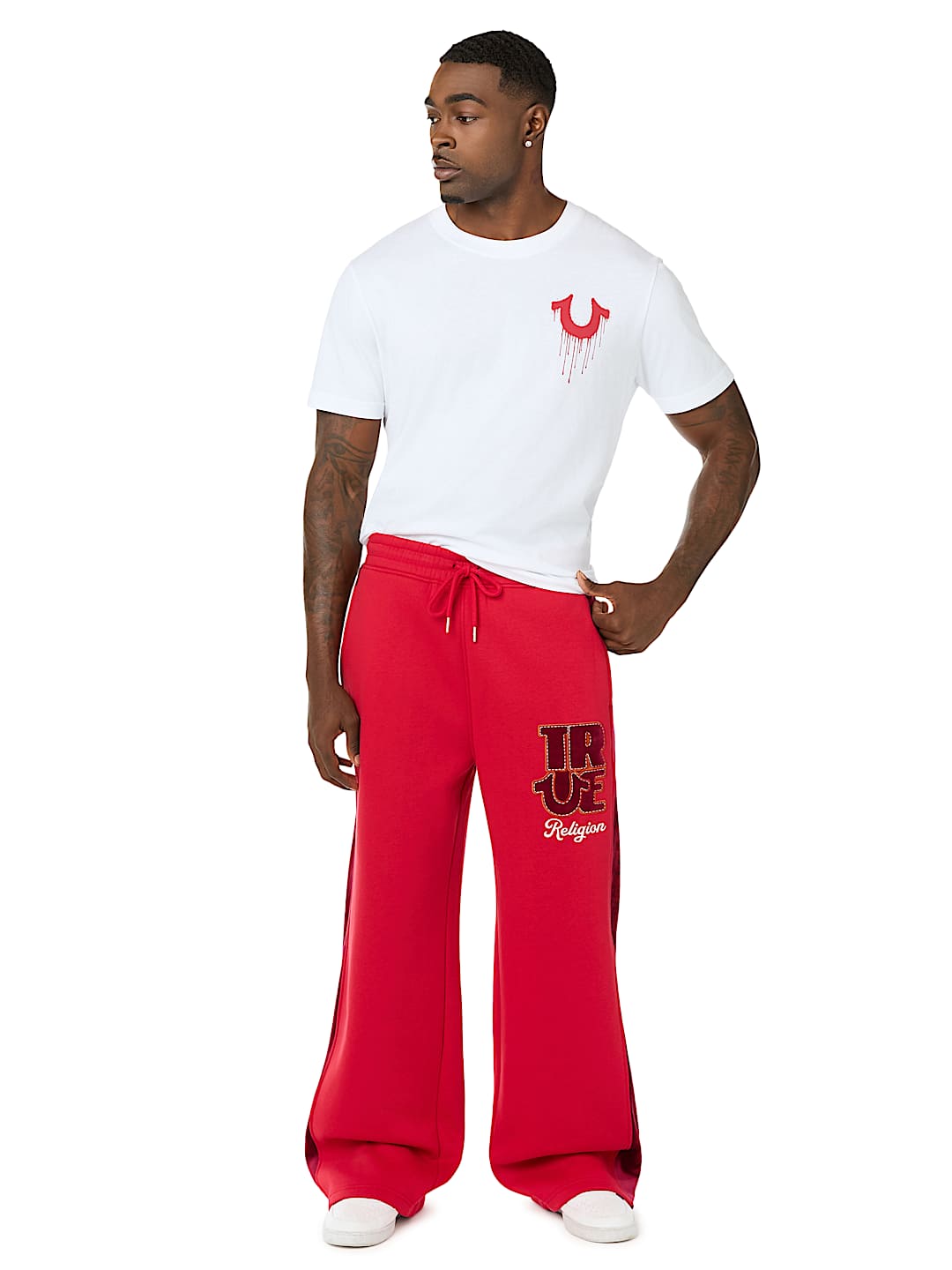 VELOUR LOGO BAGGY SWEATPANT