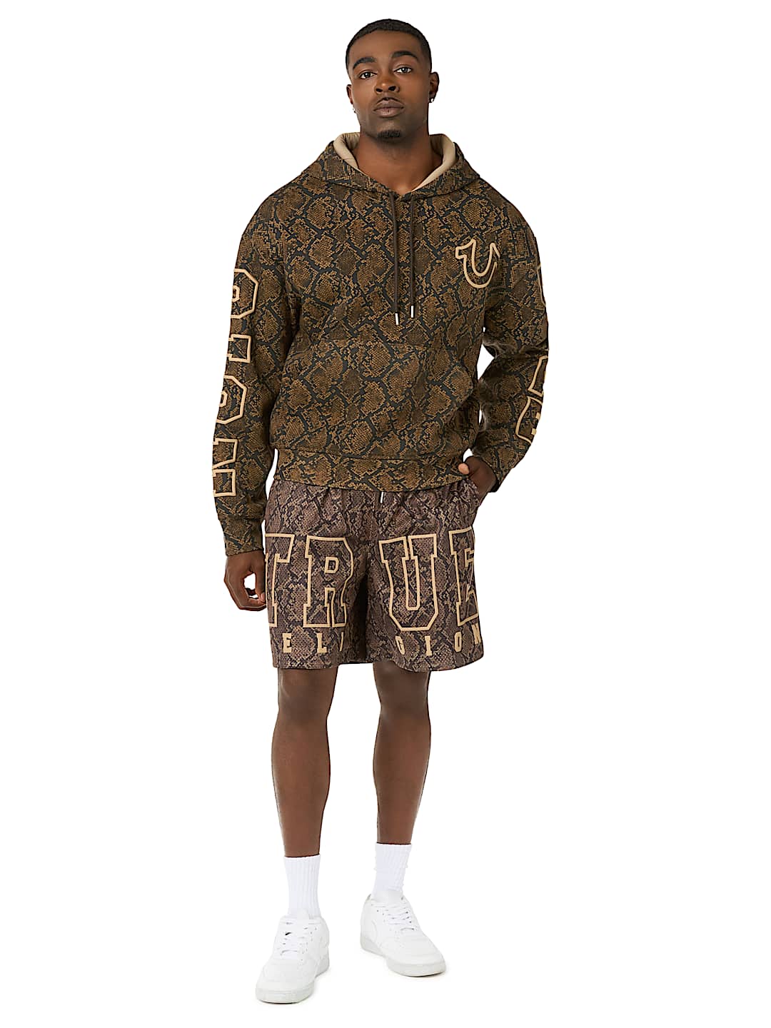 SNAKESKIN MESH BASKETBALL SHORT