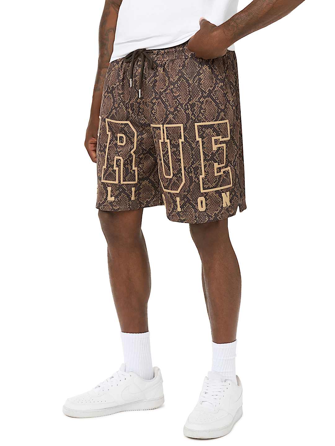 SNAKESKIN MESH BASKETBALL SHORT