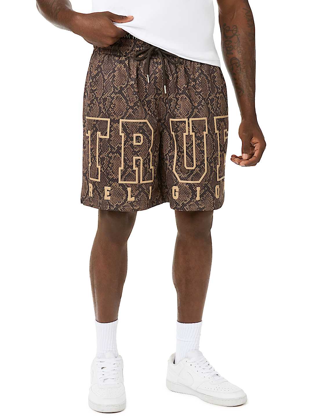 SNAKESKIN MESH BASKETBALL SHORT