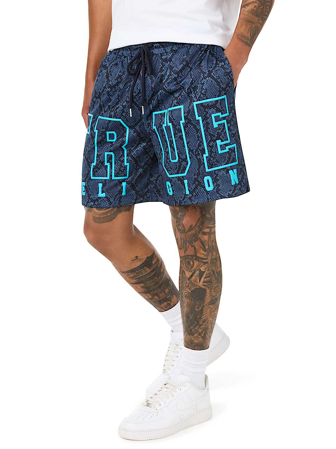 SNAKESKIN MESH BASKETBALL SHORT