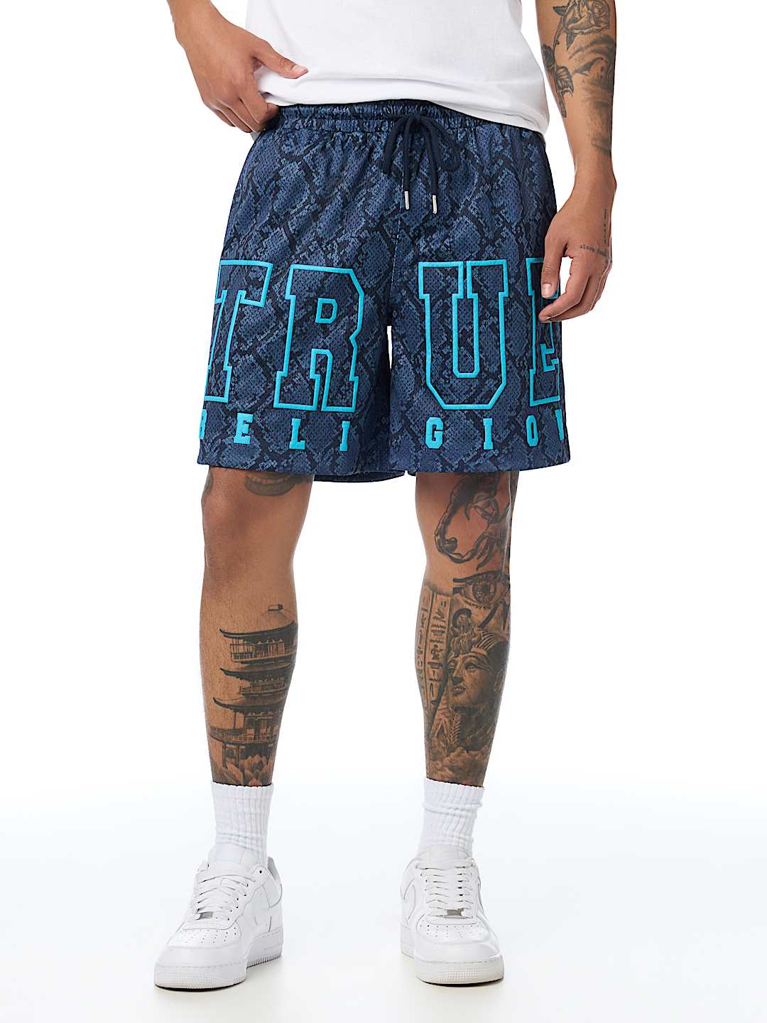 SNAKESKIN MESH BASKETBALL SHORT