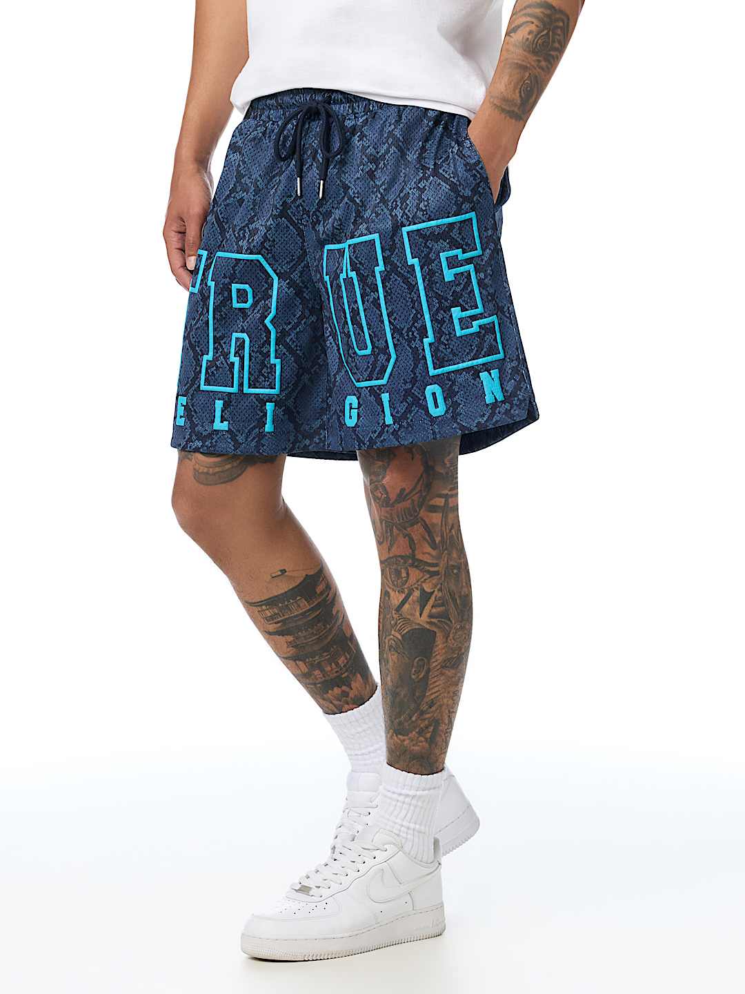 SNAKESKIN MESH BASKETBALL SHORT