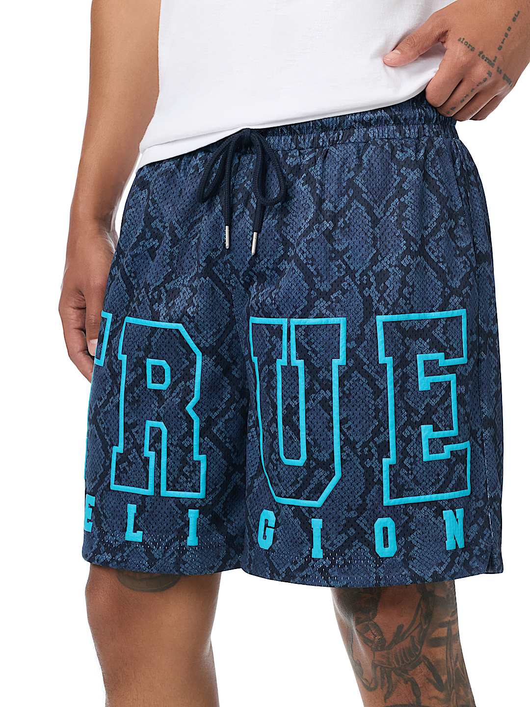 SNAKESKIN MESH BASKETBALL SHORT