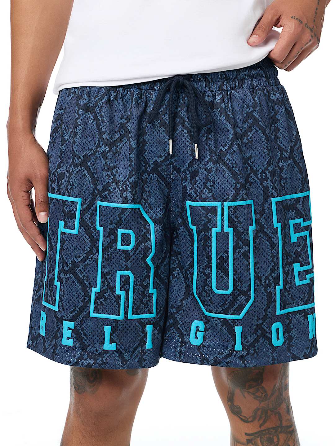 SNAKESKIN MESH BASKETBALL SHORT