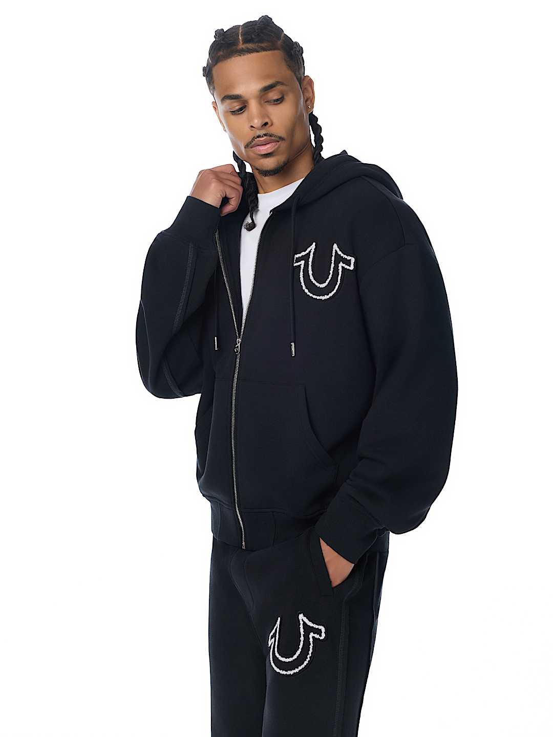 RIBBED BOXY ZIP HOODIE