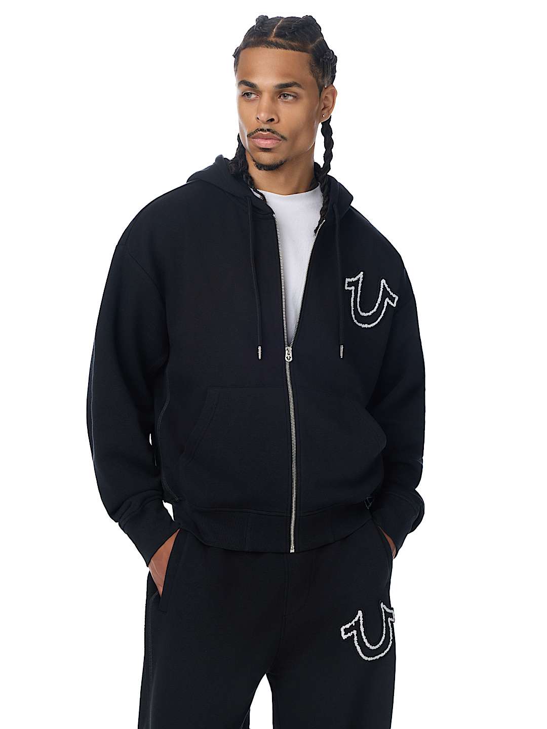 RIBBED BOXY ZIP HOODIE