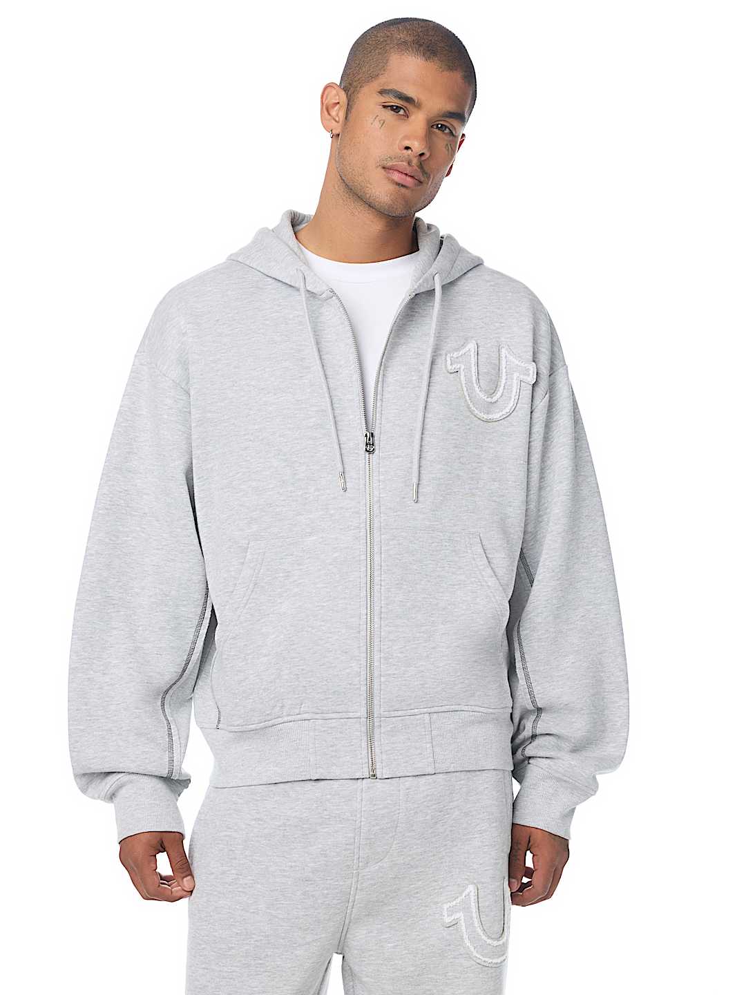 RIBBED BOXY ZIP HOODIE