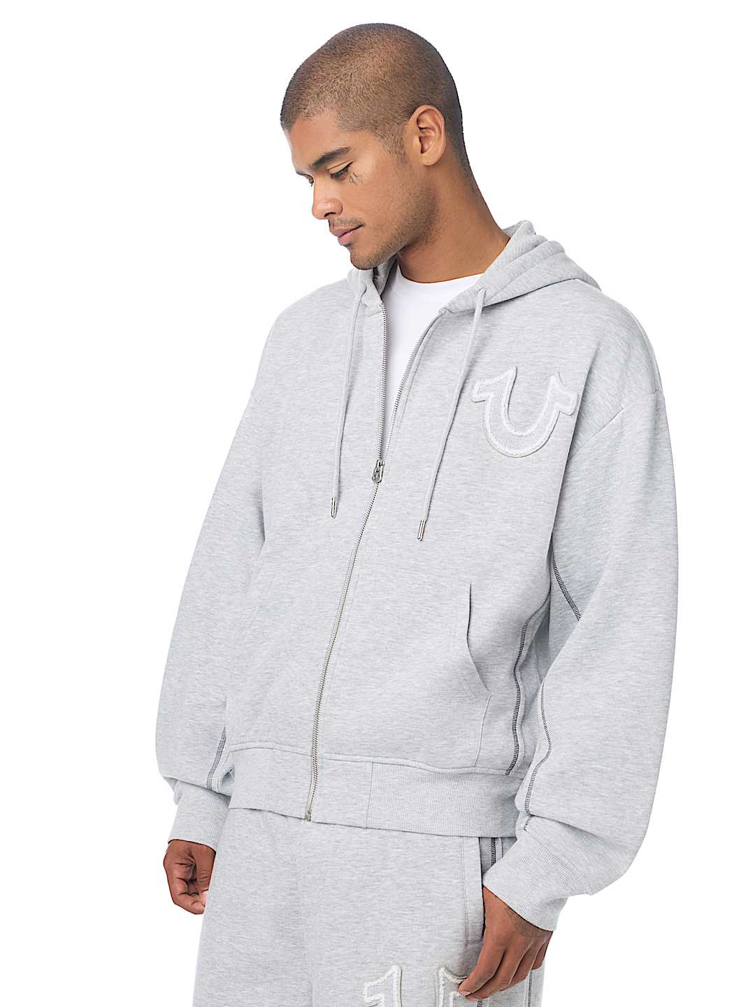 RIBBED BOXY ZIP HOODIE