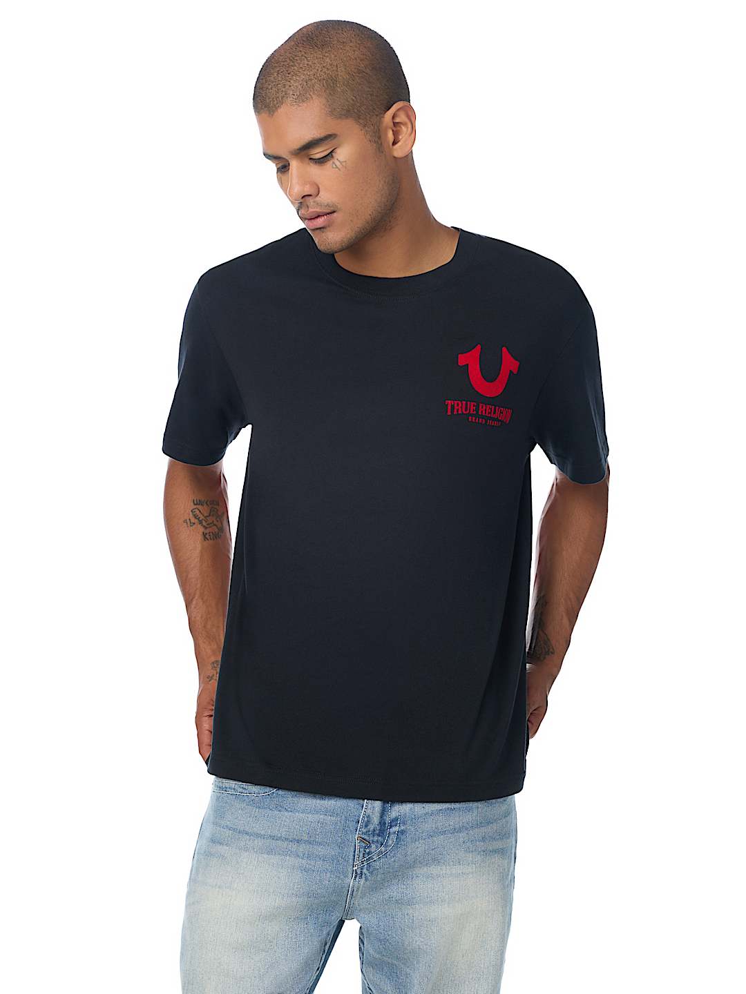 BUDDHA FACE FLOCKED TEE