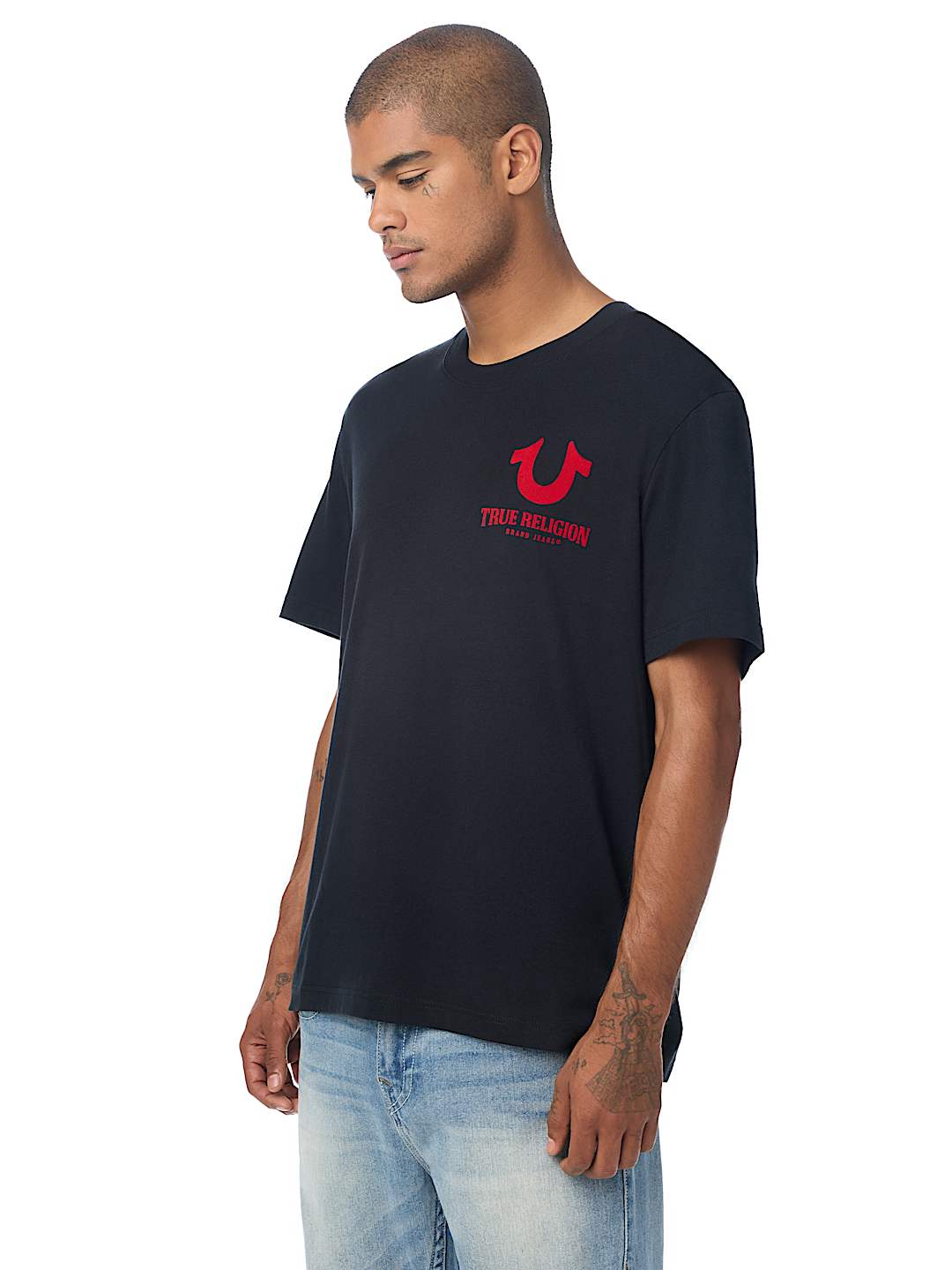 BUDDHA FACE FLOCKED TEE