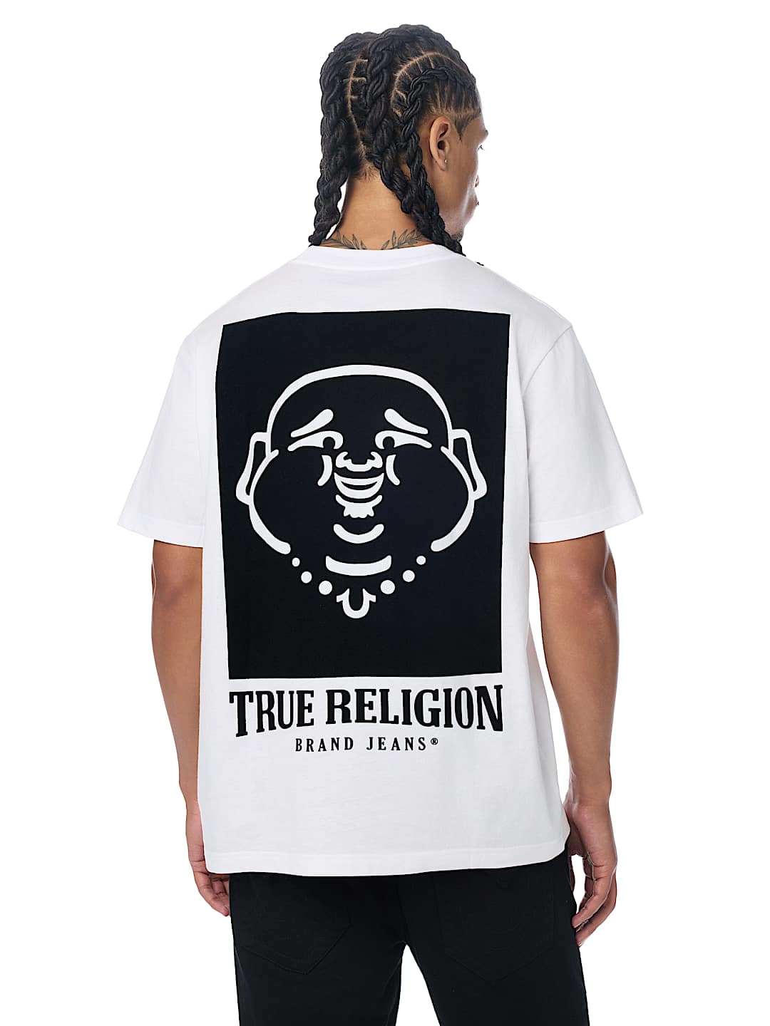 BUDDHA FACE FLOCKED TEE