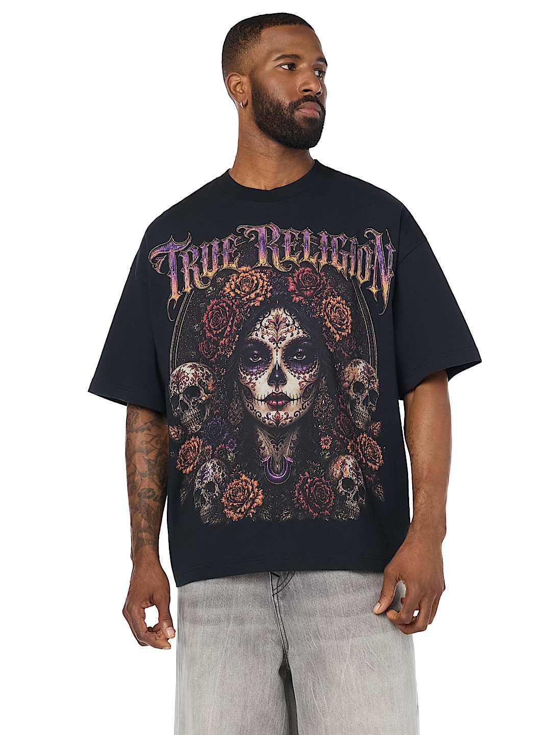 DAY OF THE DEAD GRAPHIC OVERSIZED HEAVYWEIGHT TEE