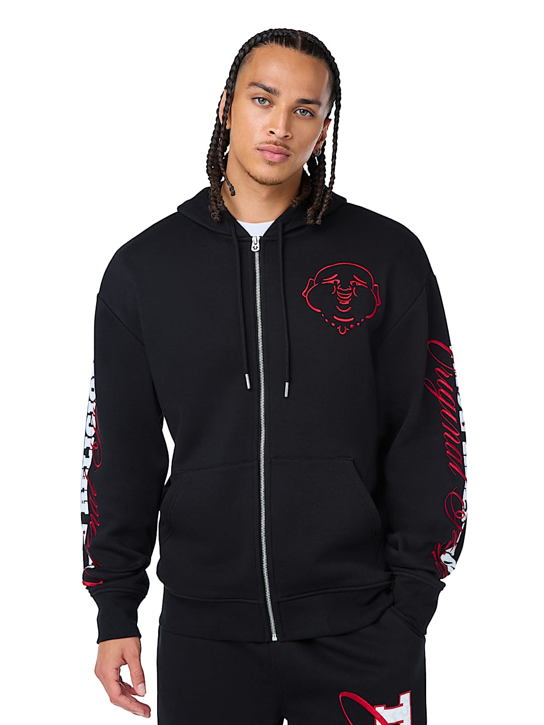 BUDDHA PUFF PRINT LOGO ZIP HOODIE