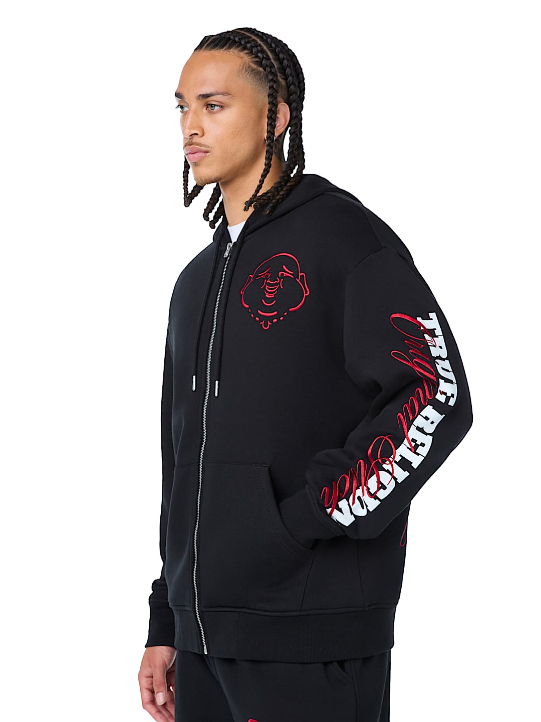 BUDDHA PUFF PRINT LOGO ZIP HOODIE