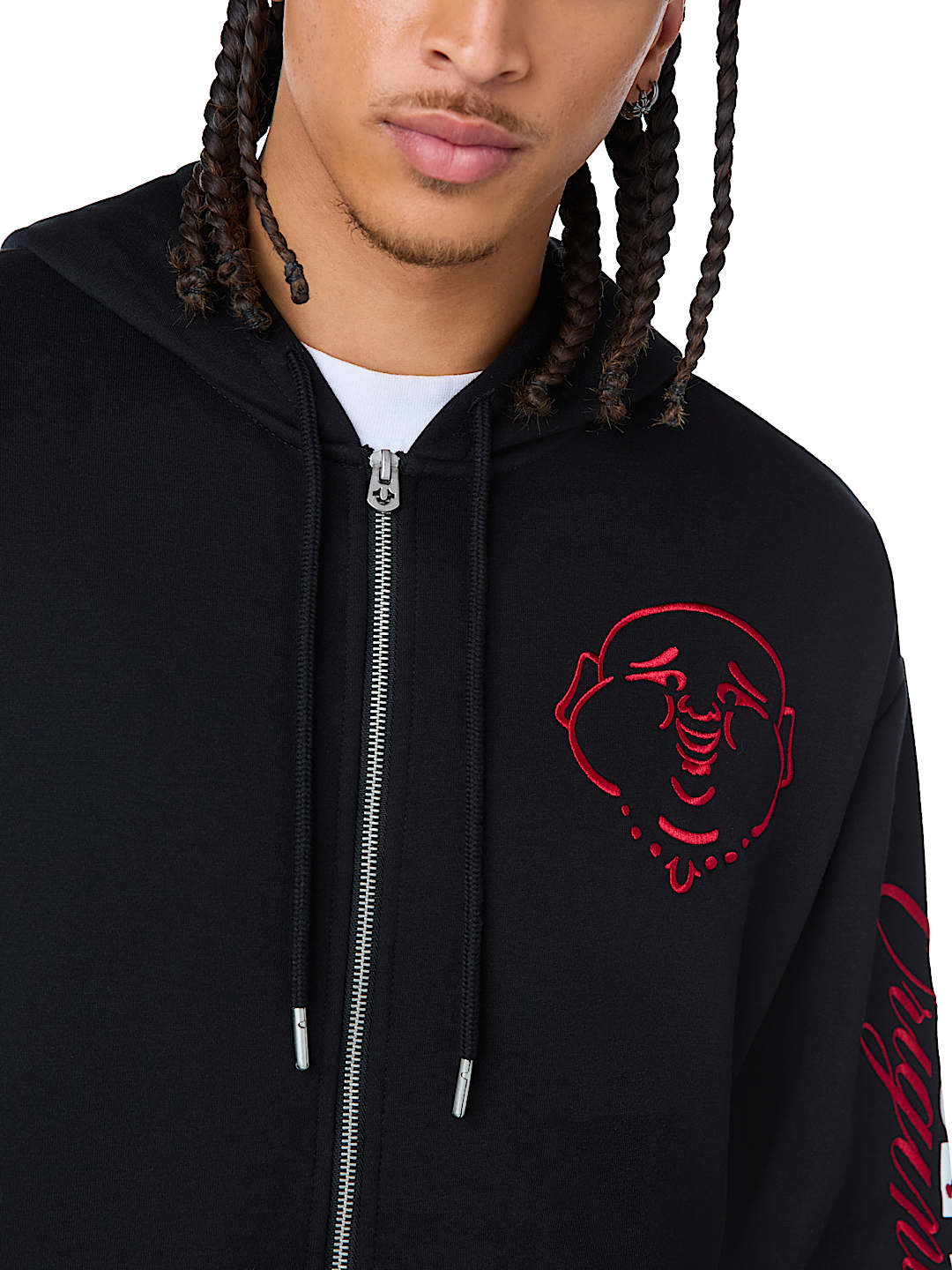 BUDDHA PUFF PRINT LOGO ZIP HOODIE