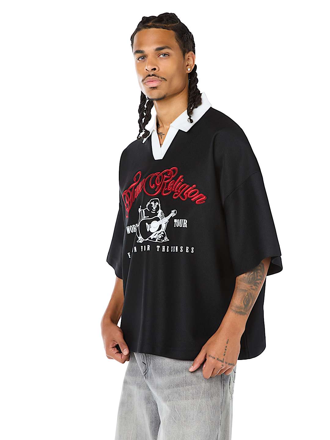 EMBROIDERED OVERSIZED POLO SHIRT
