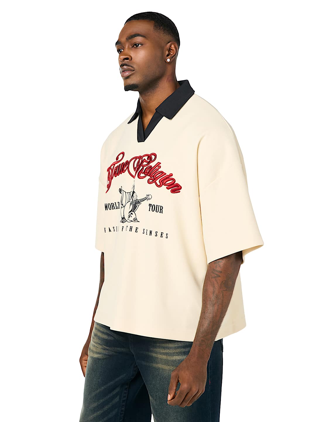 EMBROIDERED OVERSIZED POLO SHIRT