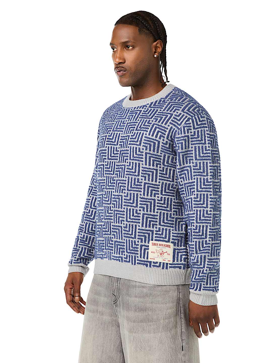 LONG SLEEVE GEO SWEATER