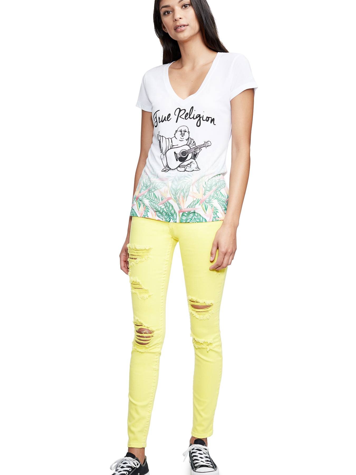 TROPICAL PARADISE FADE DEEP V TEE
