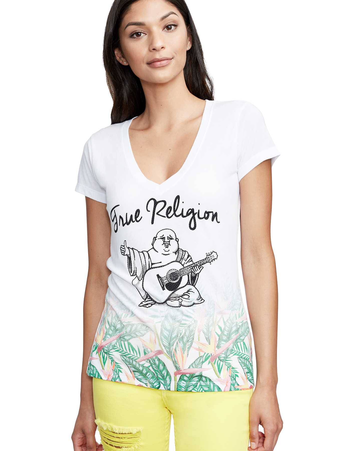 TROPICAL PARADISE FADE DEEP V TEE