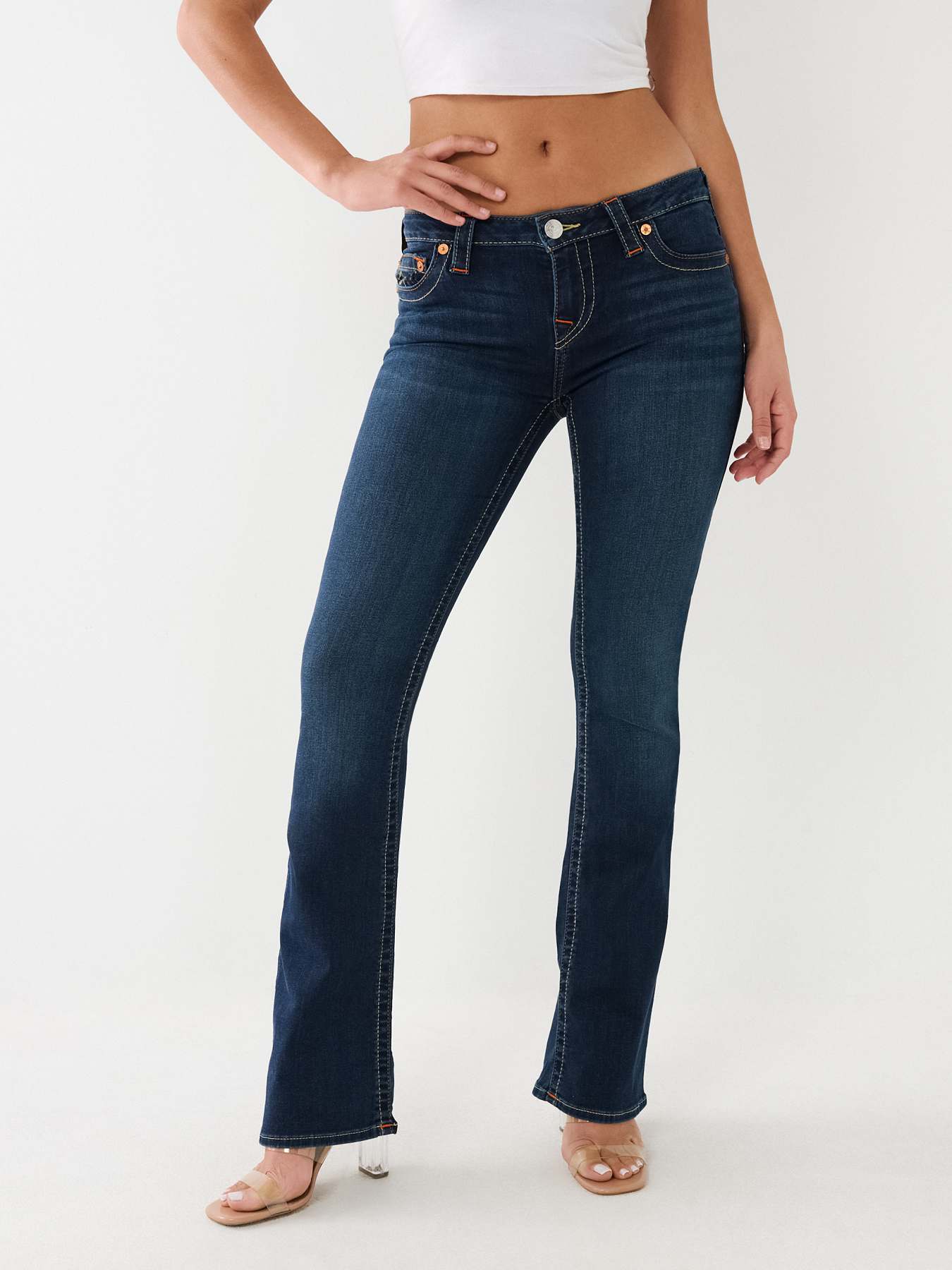 True Religion Women's Beeca Flap Pocket Bootcut Stretch Jeans in Light  Larima