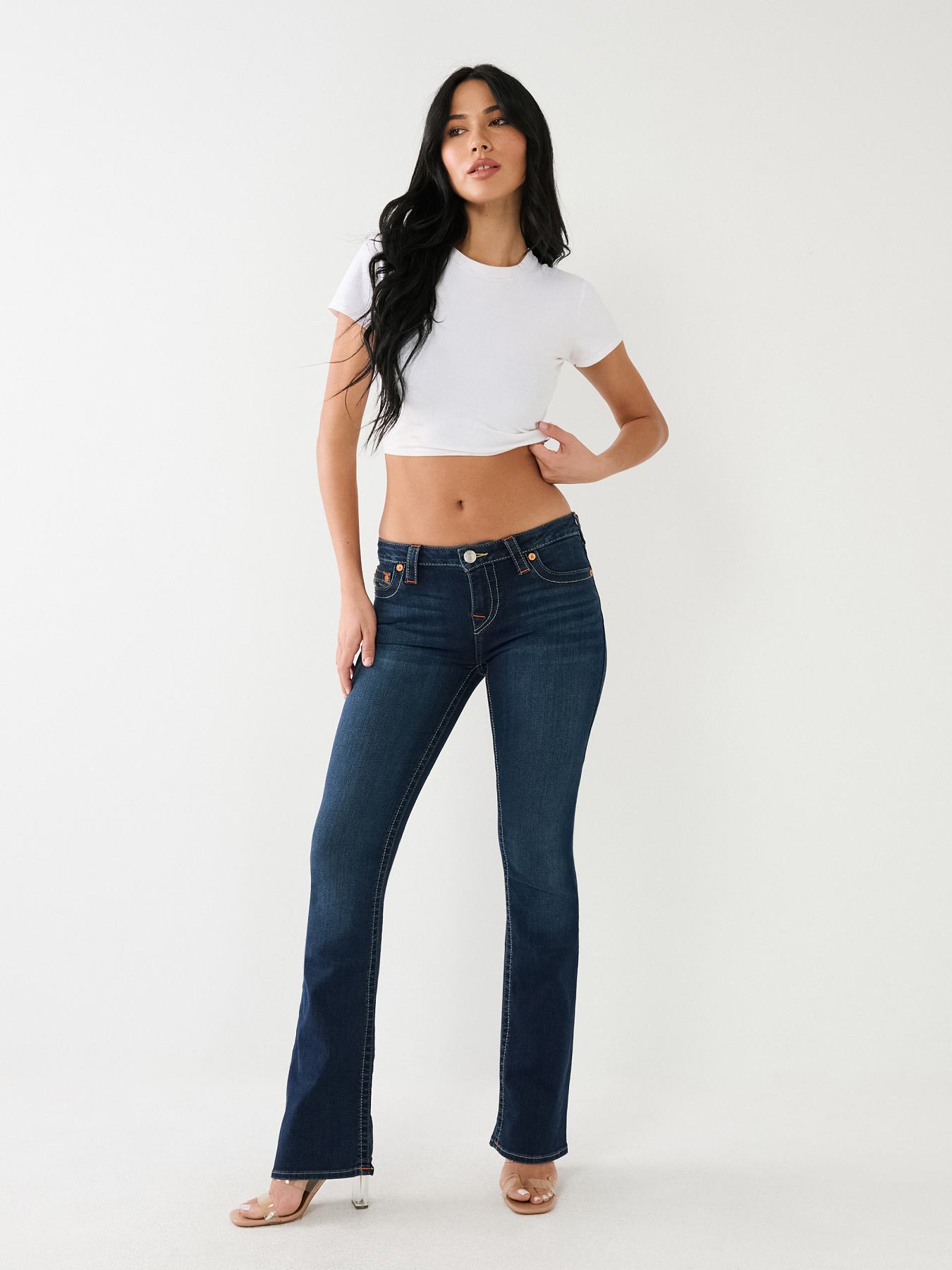 True Religion Becca Distressed Mid-Rise Bootcut Jean