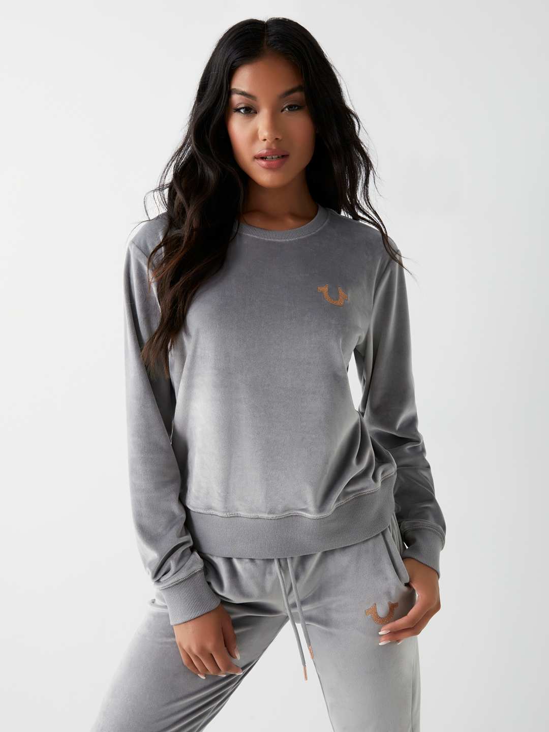 VELOUR LOGO SWEATSHIRT, image 2